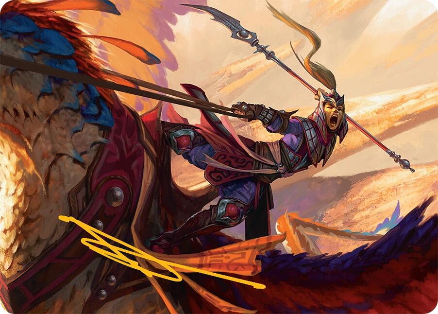 Dragonback Lancer Art Card (3/54) (Gold-Stamped Signature) [Tarkir: Dragonstorm Art Series] | Spectrum Games
