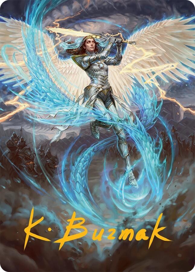 Elspeth, Storm Slayer Art Card (49/54) (Gold-Stamped Signature) [Tarkir: Dragonstorm Art Series] | Spectrum Games