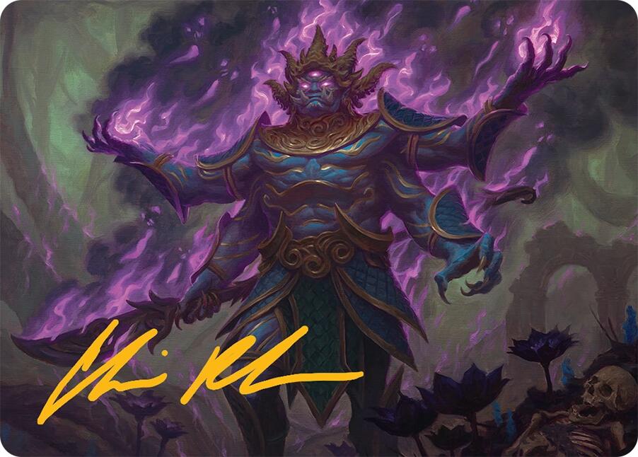 Rot-Curse Rakshasa Art Card (13/54) (Gold-Stamped Signature) [Tarkir: Dragonstorm Art Series] | Spectrum Games