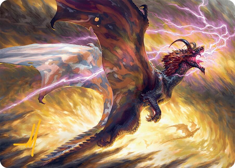Stormscale Scion Art Card (17/54) (Gold-Stamped Signature) [Tarkir: Dragonstorm Art Series] | Spectrum Games