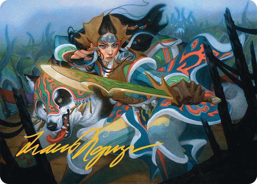 Eshki Dragonclaw Art Card (23/54) (Gold-Stamped Signature) [Tarkir: Dragonstorm Art Series] | Spectrum Games