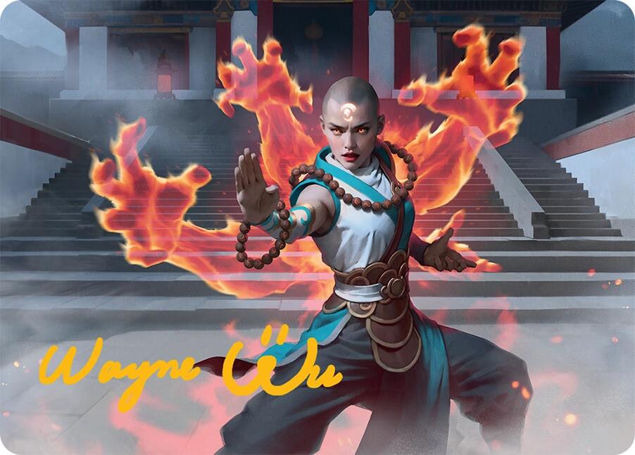 Flamehold Grappler Art Card (24/54) (Gold-Stamped Signature) [Tarkir: Dragonstorm Art Series] | Spectrum Games