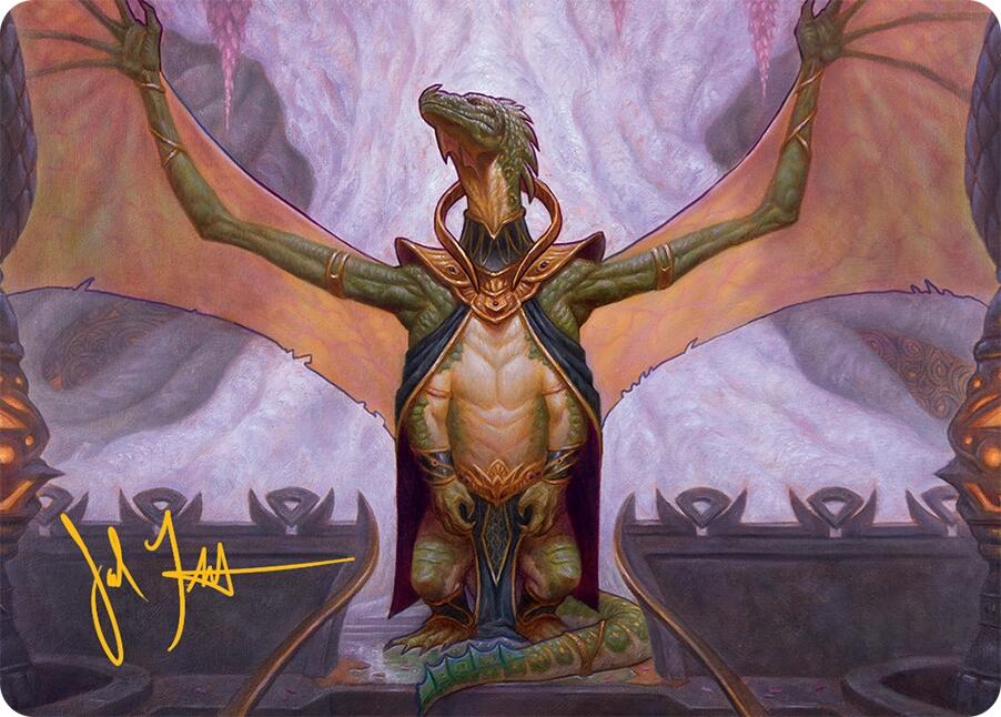 Kheru Goldkeeper Art Card (36/54) (Gold-Stamped Signature) [Tarkir: Dragonstorm Art Series] | Spectrum Games