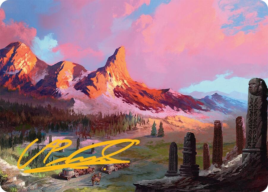 Rugged Highlands Art Card (29/54) (Gold-Stamped Signature) [Tarkir: Dragonstorm Art Series] | Spectrum Games