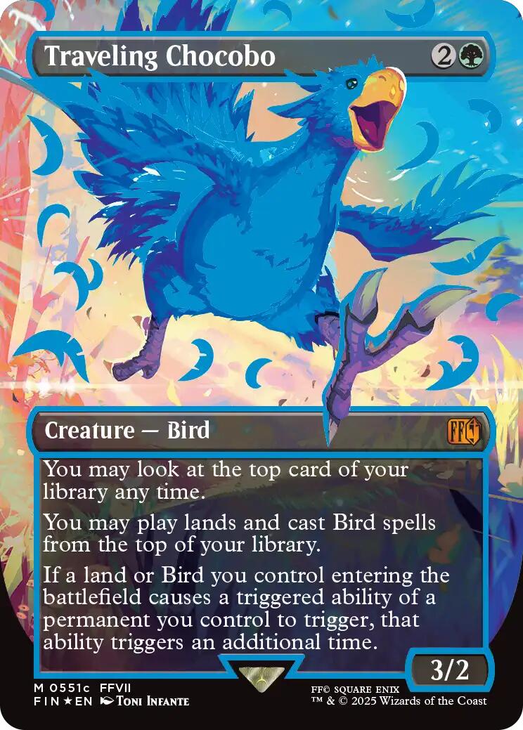Traveling Chocobo (Borderless) (Neon Ink Blue) [FINAL FANTASY] | Spectrum Games