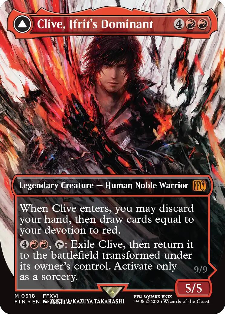 Clive, Ifrit's Dominant // Ifrit, Warden of Inferno (Borderless) (0318) [FINAL FANTASY] | Spectrum Games