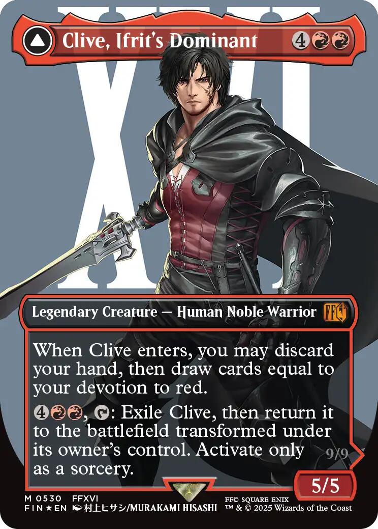 Clive, Ifrit's Dominant // Ifrit, Warden of Inferno (Borderless) (Surge Foil) [FINAL FANTASY] | Spectrum Games