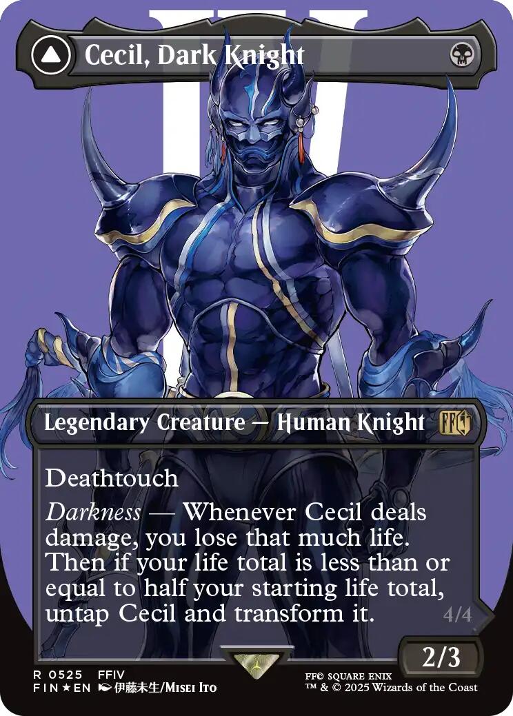 Cecil, Dark Knight // Cecil, Redeemed Paladin (Borderless) (Surge Foil) [FINAL FANTASY] | Spectrum Games