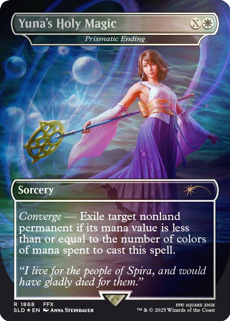 Yuna's Holy Magic - Prismatic Ending (Rainbow Foil) [Secret Lair Drop Series] | Spectrum Games