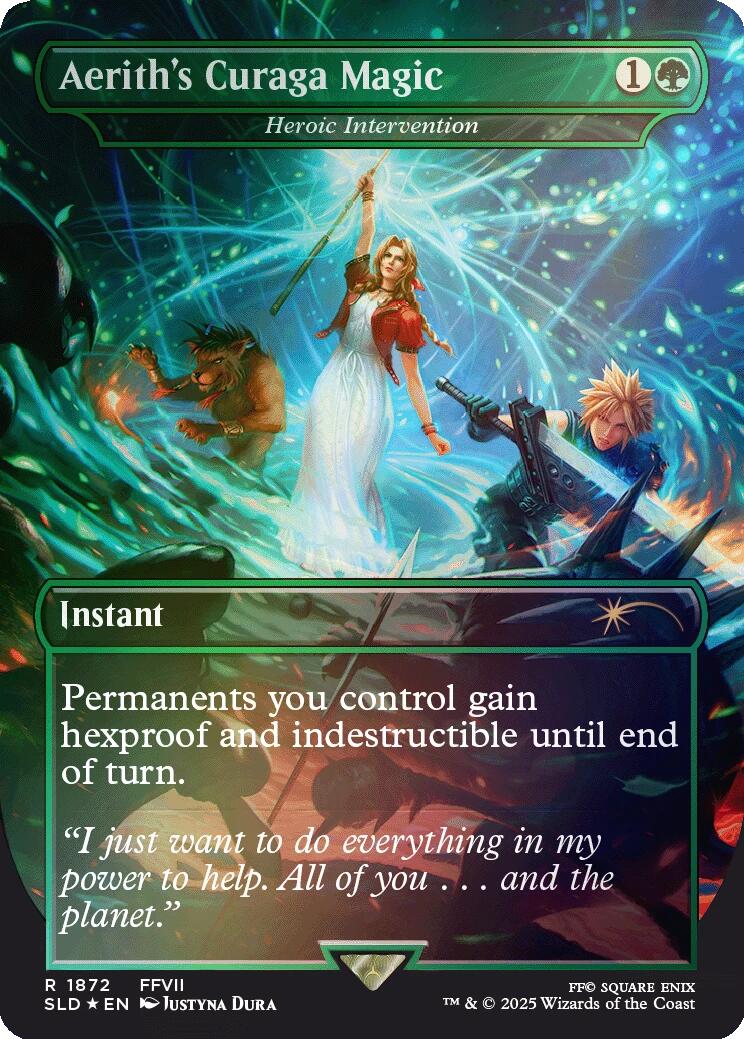 Aerith's Curaga Magic - Heroic Intervention (Rainbow Foil) [Secret Lair Drop Series] | Spectrum Games