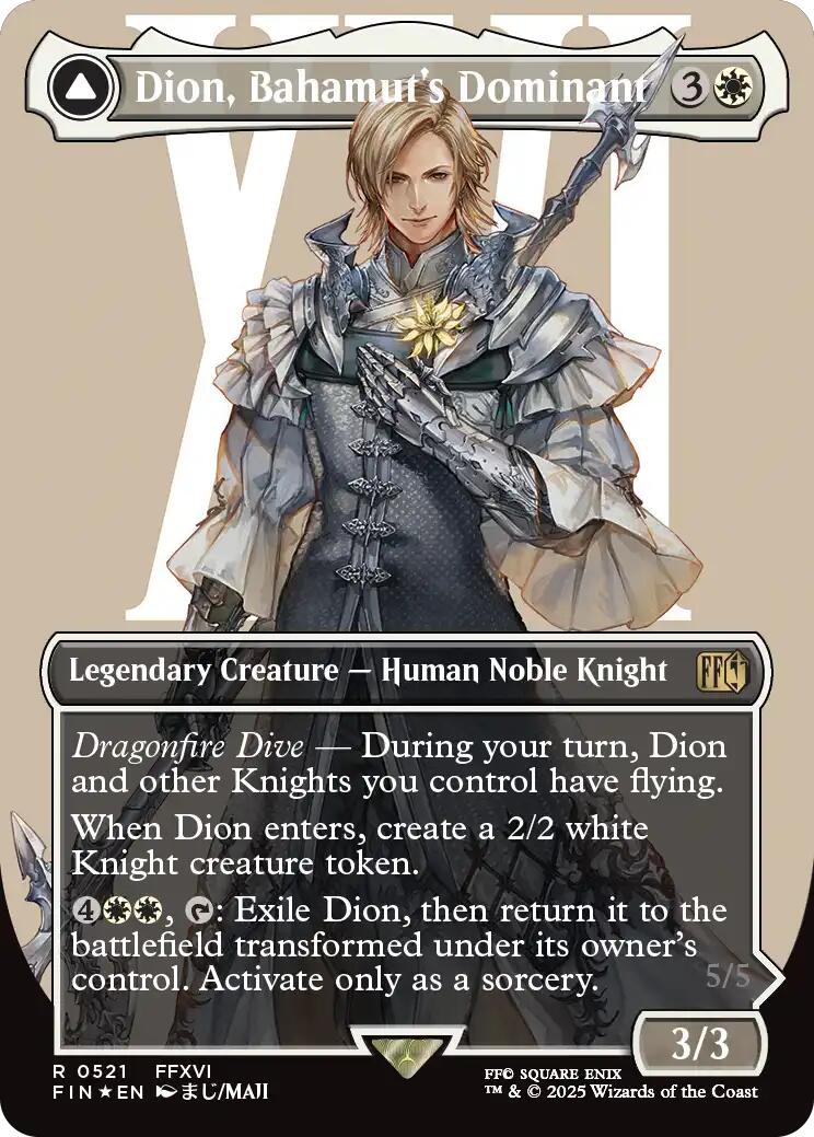 Dion, Bahamut's Dominant // Bahamut, Warden of Light (Borderless) (Surge Foil) [FINAL FANTASY] | Spectrum Games