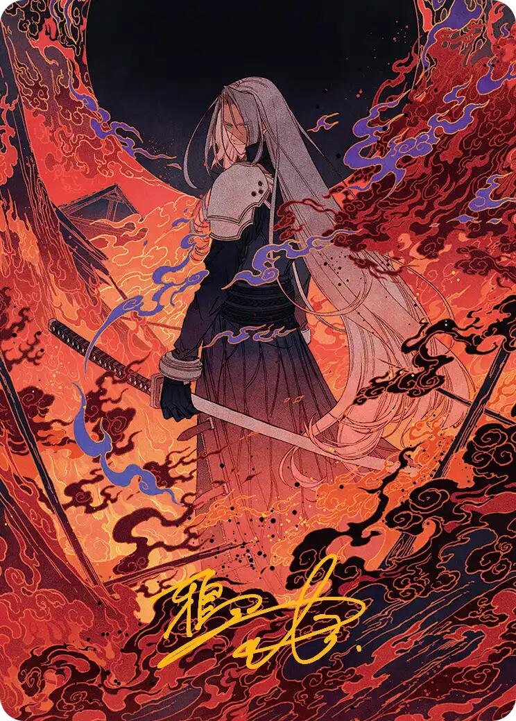 Nibelheim Aflame Art Card (Gold-Stamped Signature) [FINAL FANTASY Art Series] | Spectrum Games