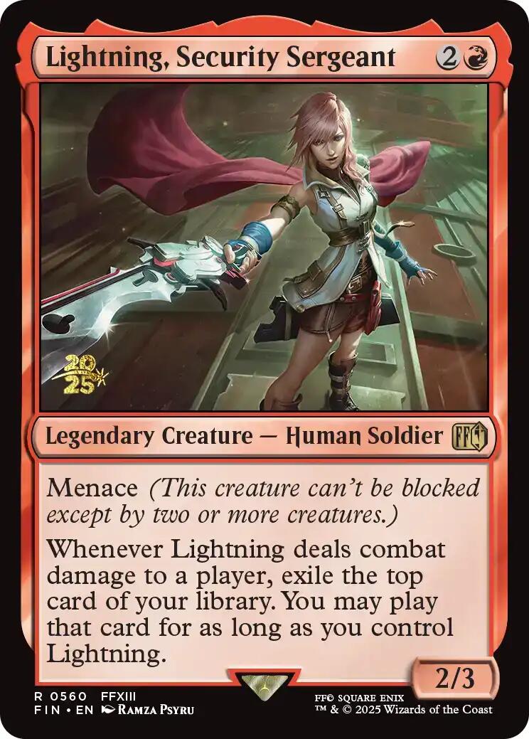 Lightning, Security Sergeant [FINAL FANTASY Prerelease Promo] | Spectrum Games