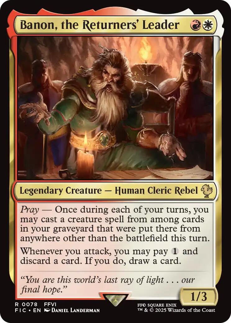 Banon, the Returners' Leader (Surge Foil) [FINAL FANTASY Commander] | Spectrum Games