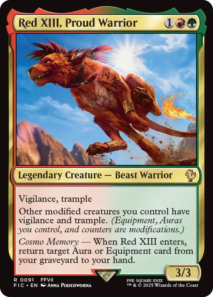 Red XIII, Proud Warrior (Surge Foil) [FINAL FANTASY Commander] | Spectrum Games