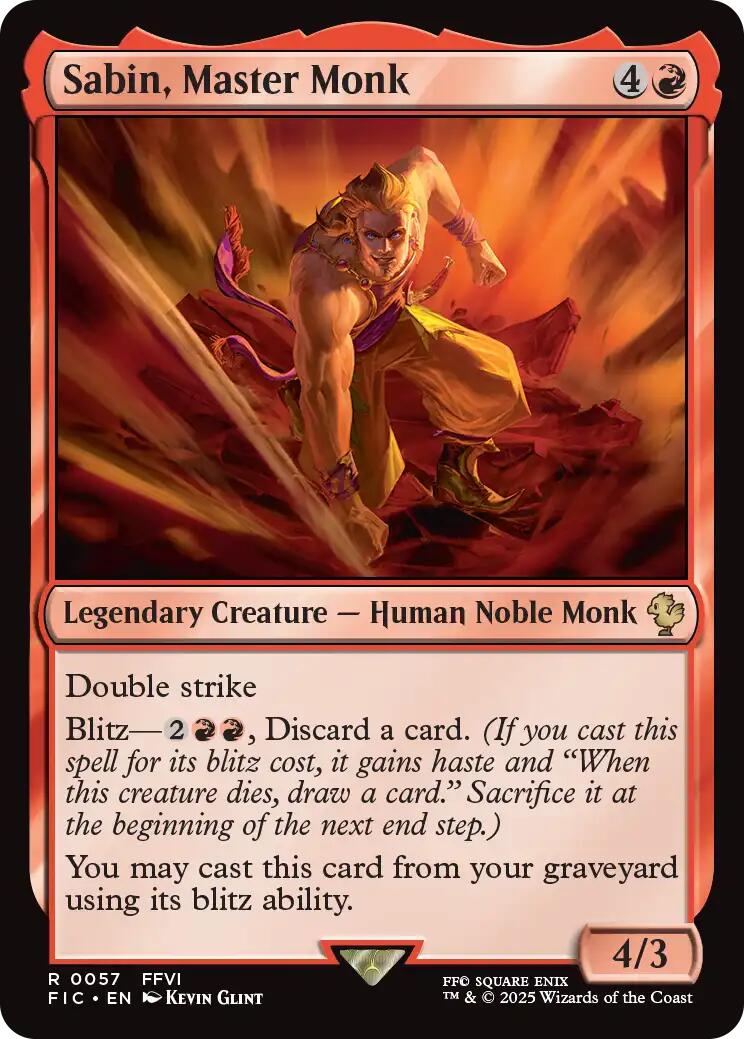 Sabin, Master Monk (Surge Foil) [FINAL FANTASY Commander] | Spectrum Games