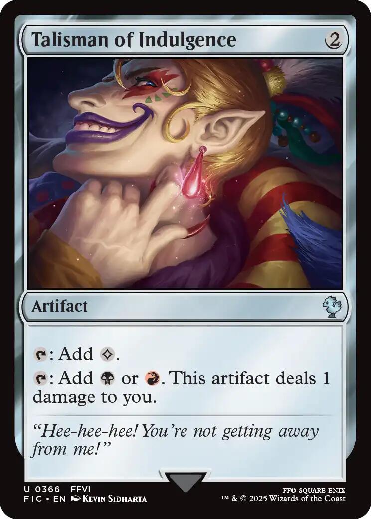 Talisman of Indulgence (Surge Foil) [FINAL FANTASY Commander] | Spectrum Games