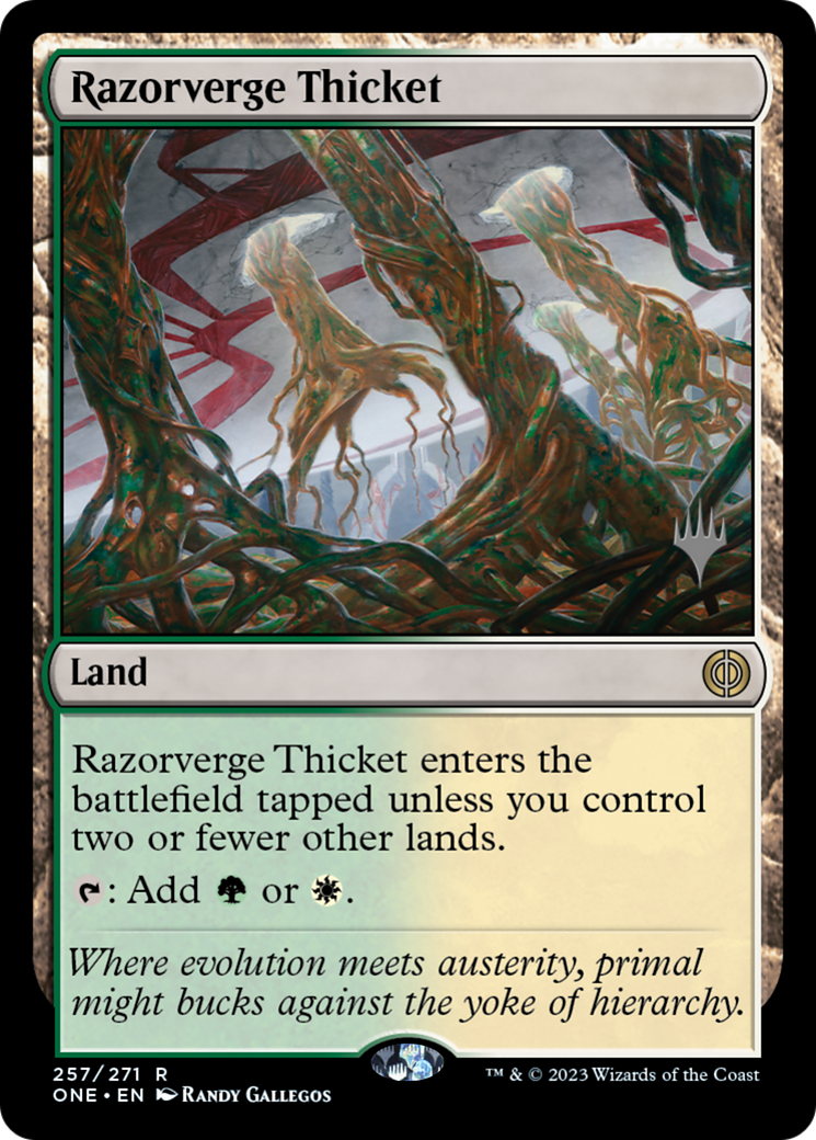 Razorverge Thicket (Promo Pack) [Phyrexia: All Will Be One Promos] | Spectrum Games