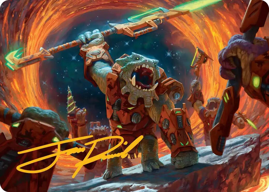 Frontline War-Rager Art Card (Gold-Stamped Signature) [Edge of Eternities Art Series] | Spectrum Games