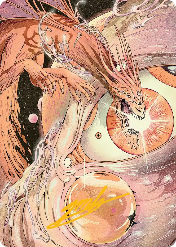 Nova Hellkite Art Card (40/54) (Gold-Stamped Signature) [Edge of Eternities Art Series] | Spectrum Games