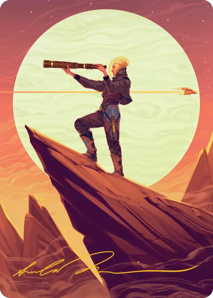 Sami, Wildcat Captain Art Card (Gold-Stamped Signature) [Edge of Eternities Art Series] | Spectrum Games