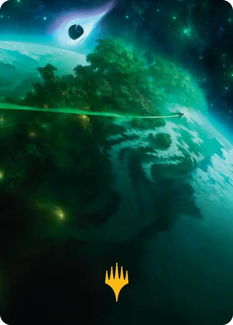 Evendo, Waking Haven Art Card (Gold-Stamped Planeswalker Symbol) [Edge of Eternities Art Series] | Spectrum Games