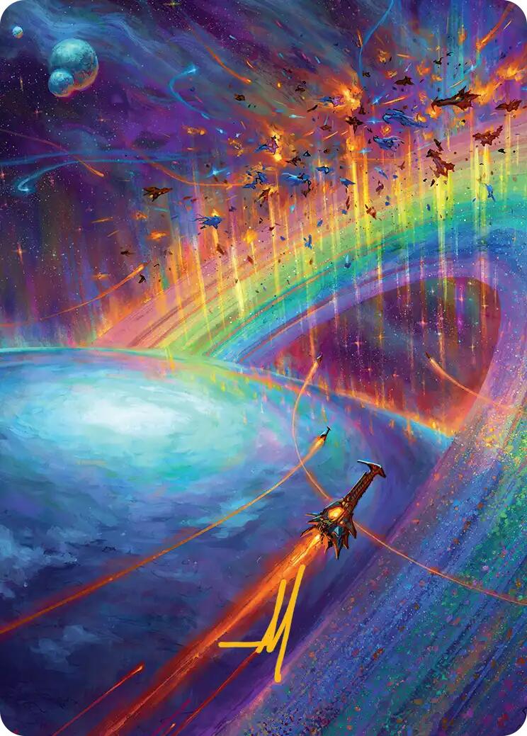 Cascading Cataracts Art Card (43/54) (Gold-Stamped Signature) [Edge of Eternities Art Series] | Spectrum Games
