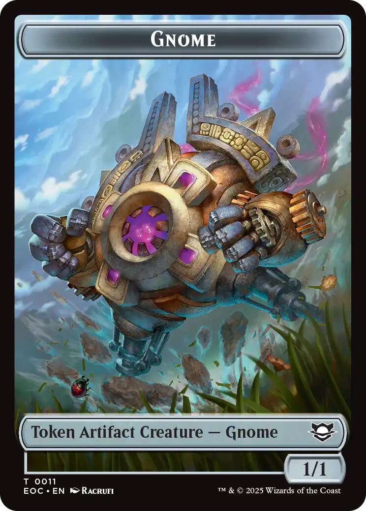 Gnome // Golem (0014) Double-Sided Token [Edge of Eternities Commander Tokens] | Spectrum Games