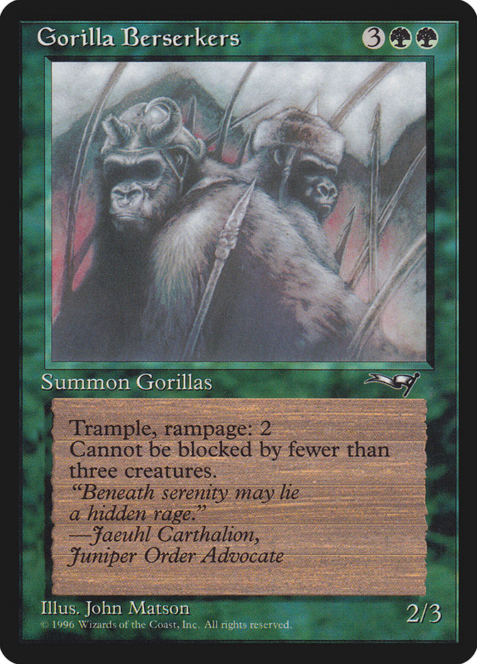 Gorilla Berserkers (Mouths Closed) [Alliances] | Spectrum Games
