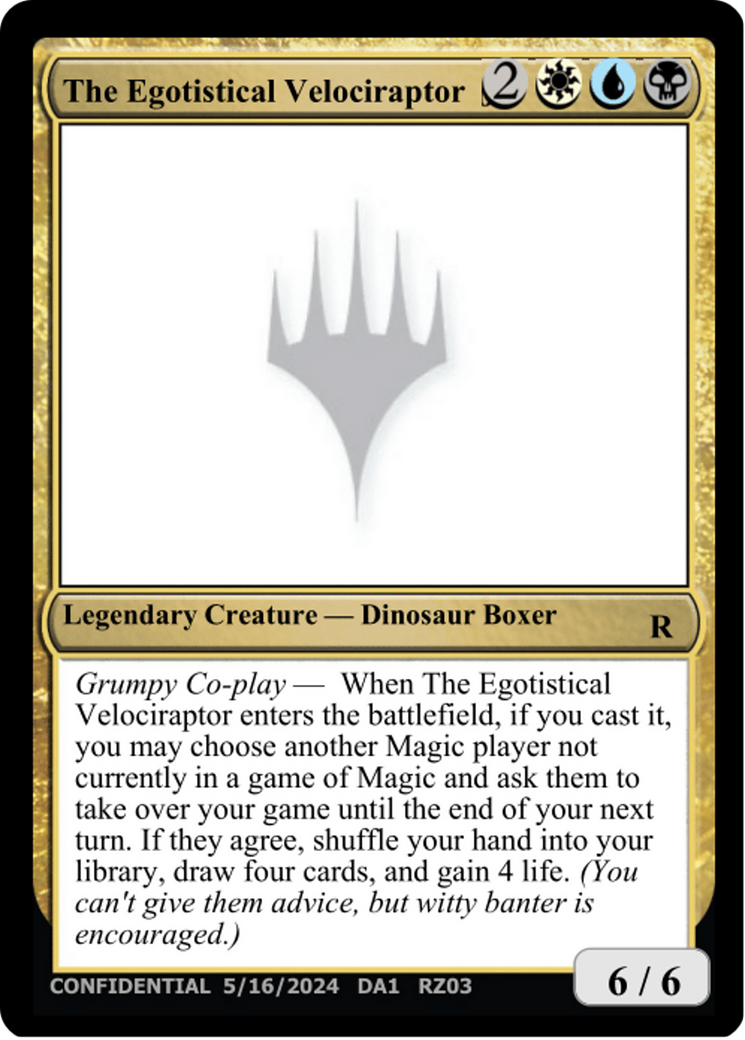 The Egotistical Velociraptor [Mystery Booster 2 Playtest Cards] | Spectrum Games