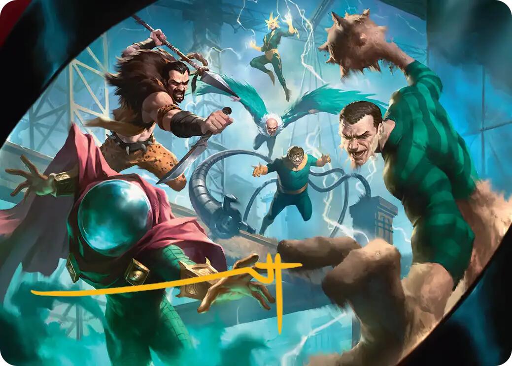 Behold the Sinister Six! Art Card (7/54) (Gold-Stamped Signature) [Marvel's Spider-Man Art Series] | Spectrum Games