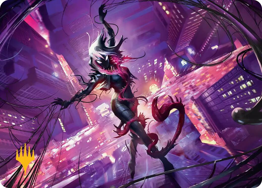Gwenom, Remorseless Art Card (Gold-Stamped Planeswalker Symbol) [Marvel's Spider-Man Art Series] | Spectrum Games