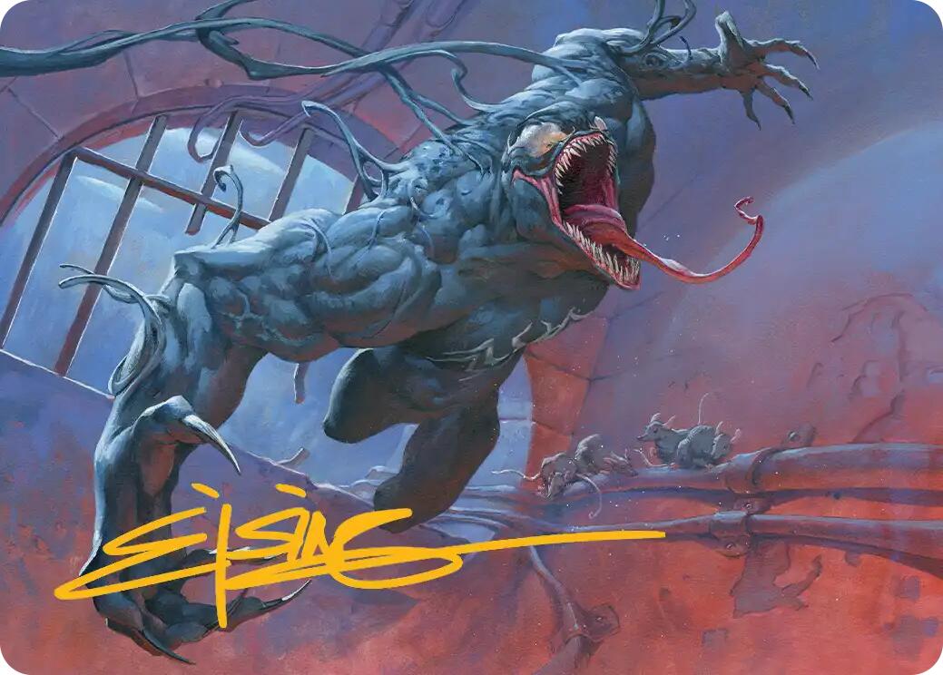 Venom, Evil Unleashed Art Card (Gold-Stamped Signature) [Marvel's Spider-Man Art Series] | Spectrum Games