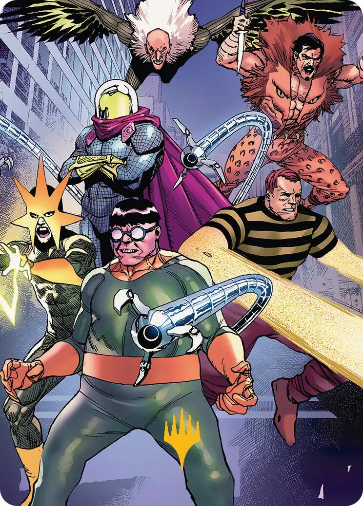 Behold the Sinister Six! Art Card (45/54) (Gold-Stamped Planeswalker Symbol) [Marvel's Spider-Man Art Series] | Spectrum Games