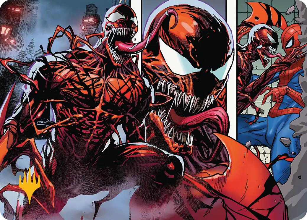 Carnage, Crimson Chaos Art Card (Gold-Stamped Planeswalker Symbol) [Marvel's Spider-Man Art Series] | Spectrum Games