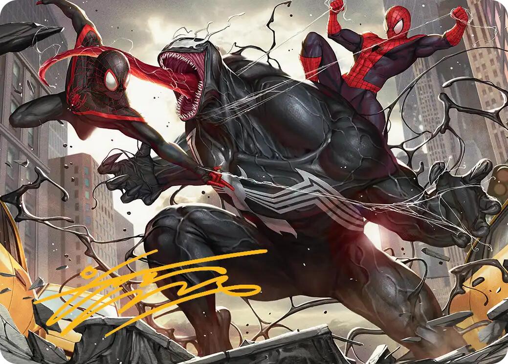 Terrific Team-Up Art Card (Gold-Stamped Signature) [Marvel's Spider-Man Art Series] | Spectrum Games
