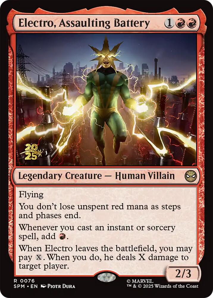 Electro, Assaulting Battery [Marvel's Spider-Man Prerelease Promos] | Spectrum Games