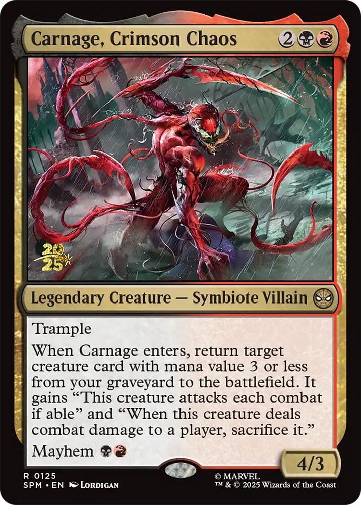 Carnage, Crimson Chaos [Marvel's Spider-Man Prerelease Promos] | Spectrum Games