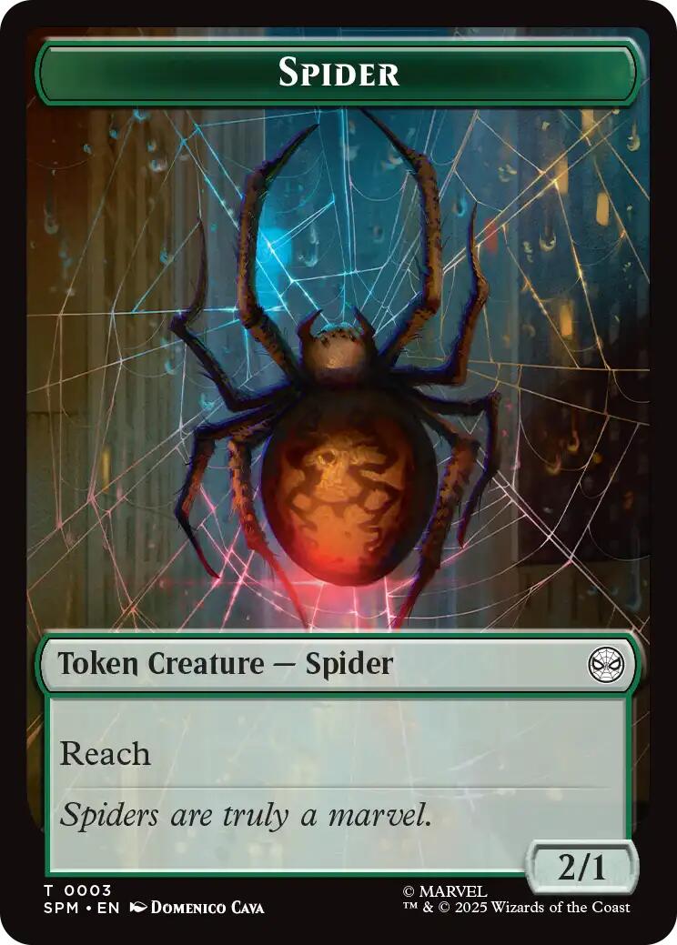 Spider // Treasure Double-Sided Token [Marvel's Spider-Man Tokens] | Spectrum Games