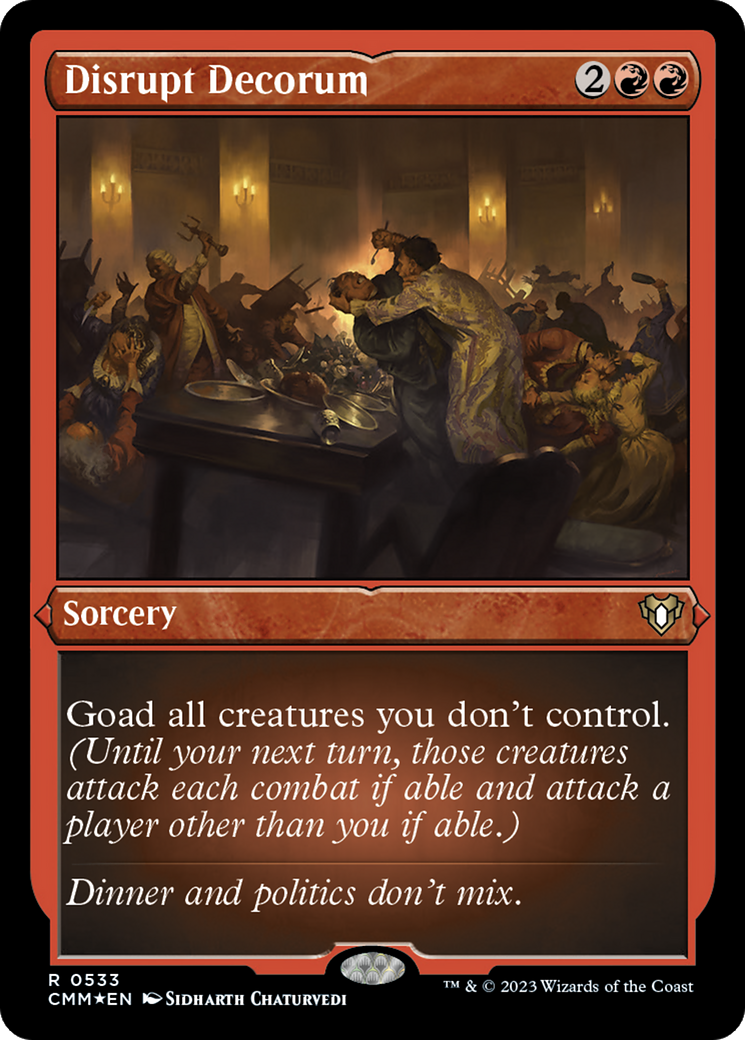 Disrupt Decorum (Foil Etched) [Commander Masters] | Spectrum Games