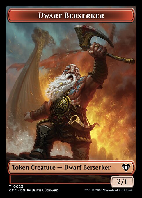 Human Soldier // Dwarf Berserker Double-Sided Token [Commander Masters Tokens] | Spectrum Games