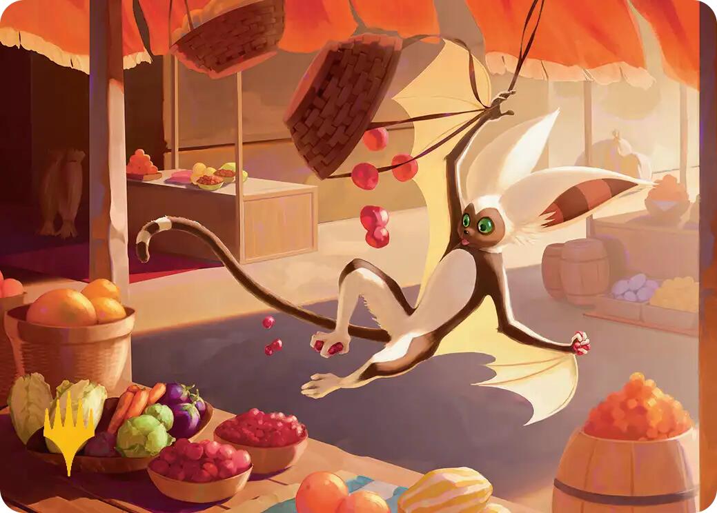 Momo, Playful Pet Art Card (Gold-Stamped Planeswalker Symbol) [Avatar: The Last Airbender Art Series] | Spectrum Games