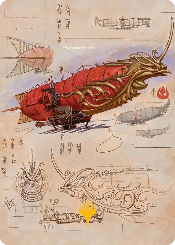 Phoenix Fleet Airship Art Card (Gold-Stamped Planeswalker Symbol) [Avatar: The Last Airbender Art Series] | Spectrum Games