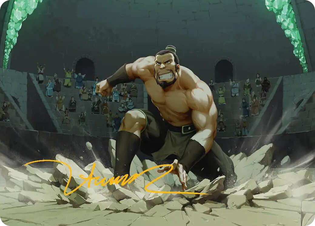 The Boulder, Ready to Rumble Art Card (Gold-Stamped Signature) [Avatar: The Last Airbender Art Series] | Spectrum Games
