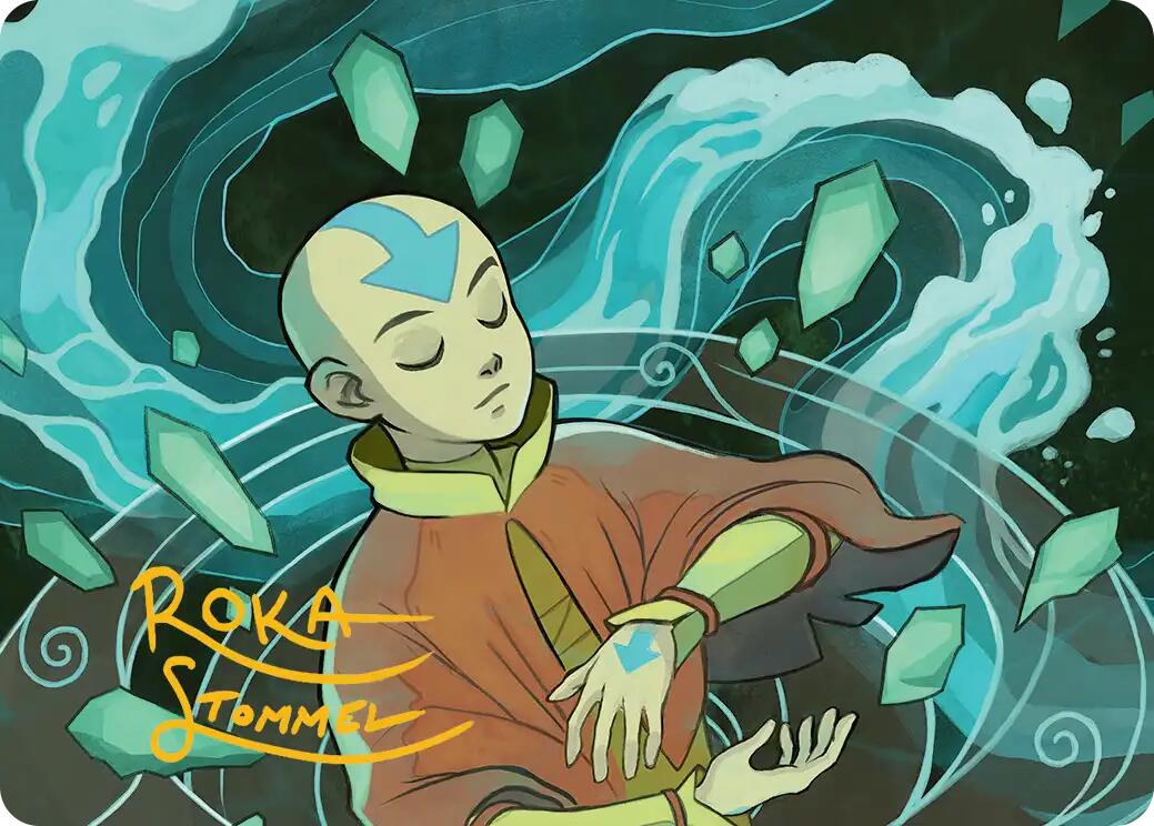 Aang, at the Crossroads Art Card (Gold-Stamped Signature) [Avatar: The Last Airbender Art Series] | Spectrum Games