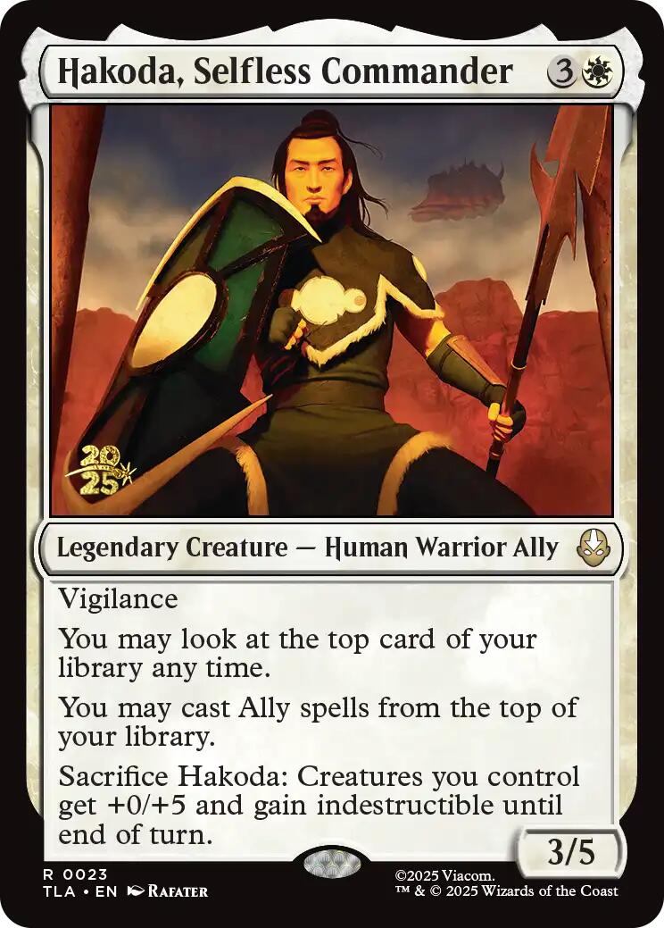 Hakoda, Selfless Commander [Avatar: The Last Airbender Prerelease Cards] | Spectrum Games