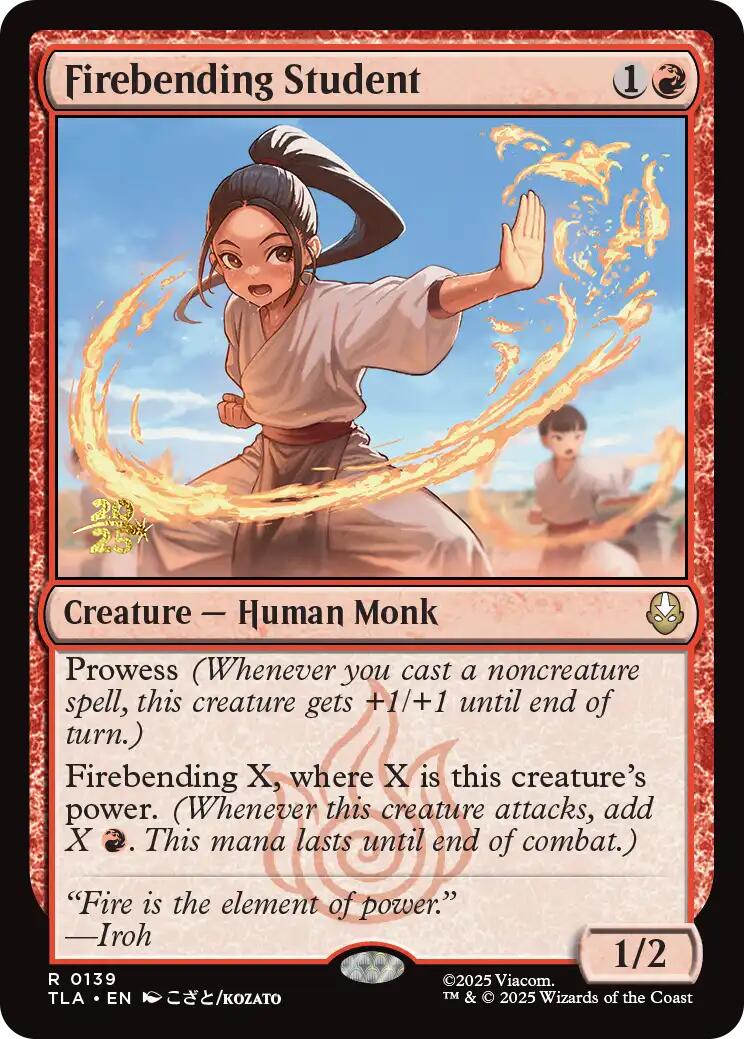 Firebending Student [Avatar: The Last Airbender Prerelease Cards] | Spectrum Games