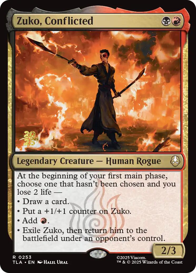 Zuko, Conflicted [Avatar: The Last Airbender Prerelease Cards] | Spectrum Games
