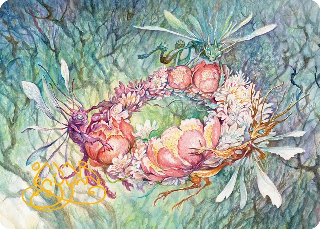 Grave Venerations Art Card (Gold-Stamped Signature) [Lorwyn Eclipsed Art Series] | Spectrum Games
