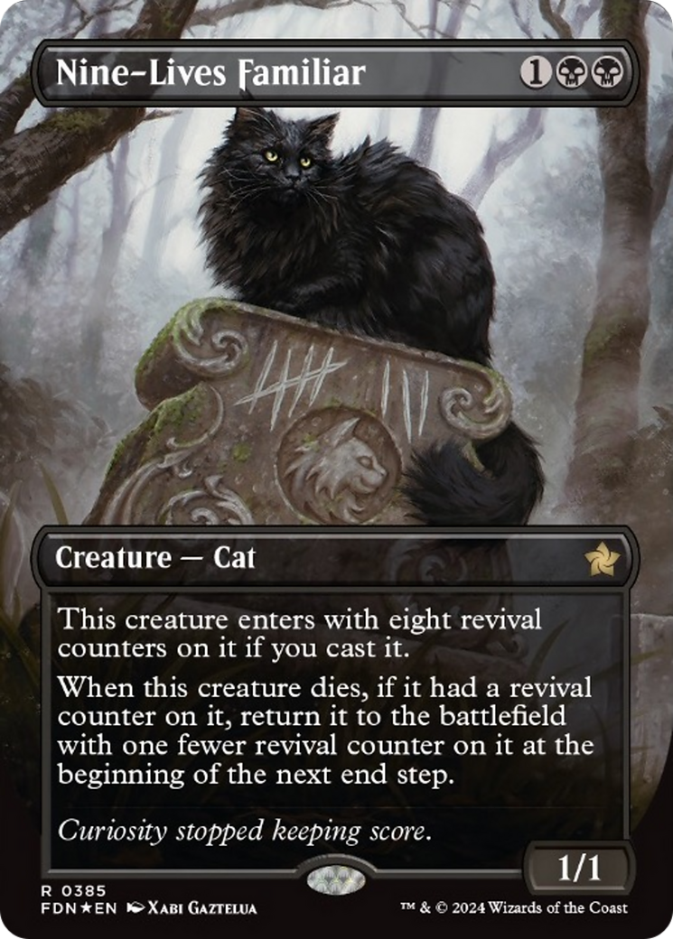 Nine-Lives Familiar (Borderless Mana Foil) [Foundations] | Spectrum Games